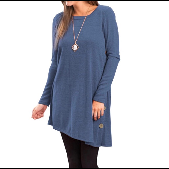 Women's Long Sleeve Scoop Neck Button BRAND NEW - Picture 4 of 4